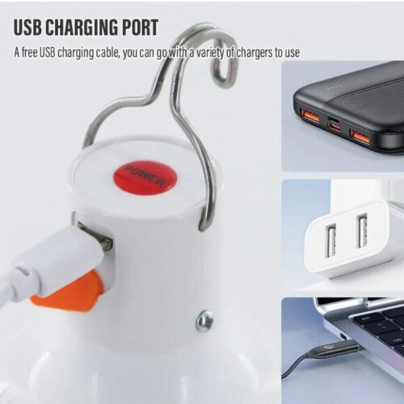 Outdoor / Indoor usb rechargable led bulb lantern high brightness with hook - Picture 3 of 6